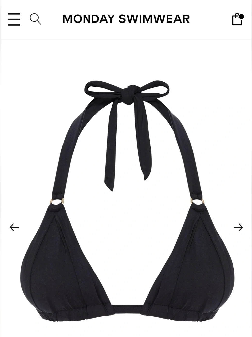 Monday Swimwear SET Black Halter Triangle Bikini Top and Capri Thong